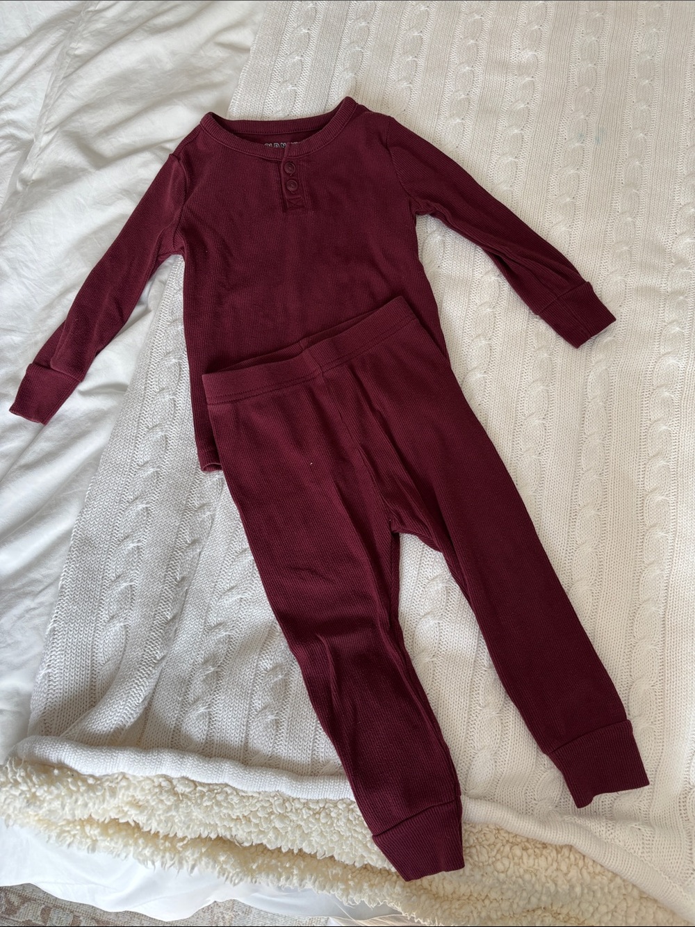 Old Navy Burgundy Kids Pajama Set